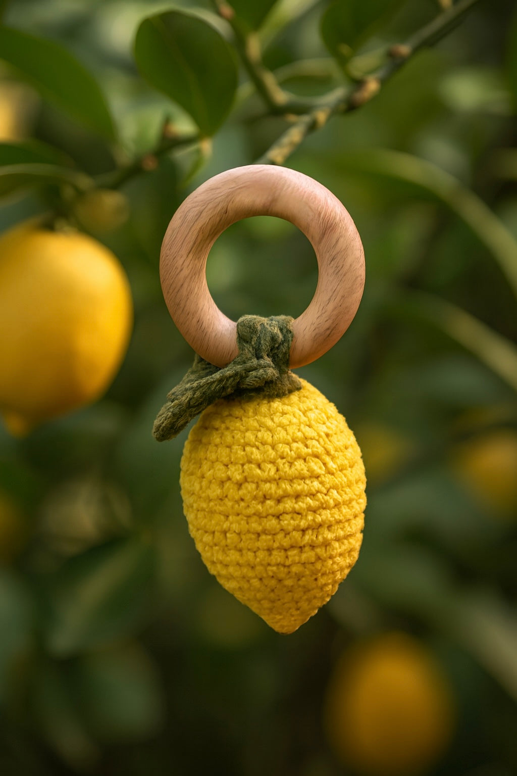 Lemon Rattle Ring Teether