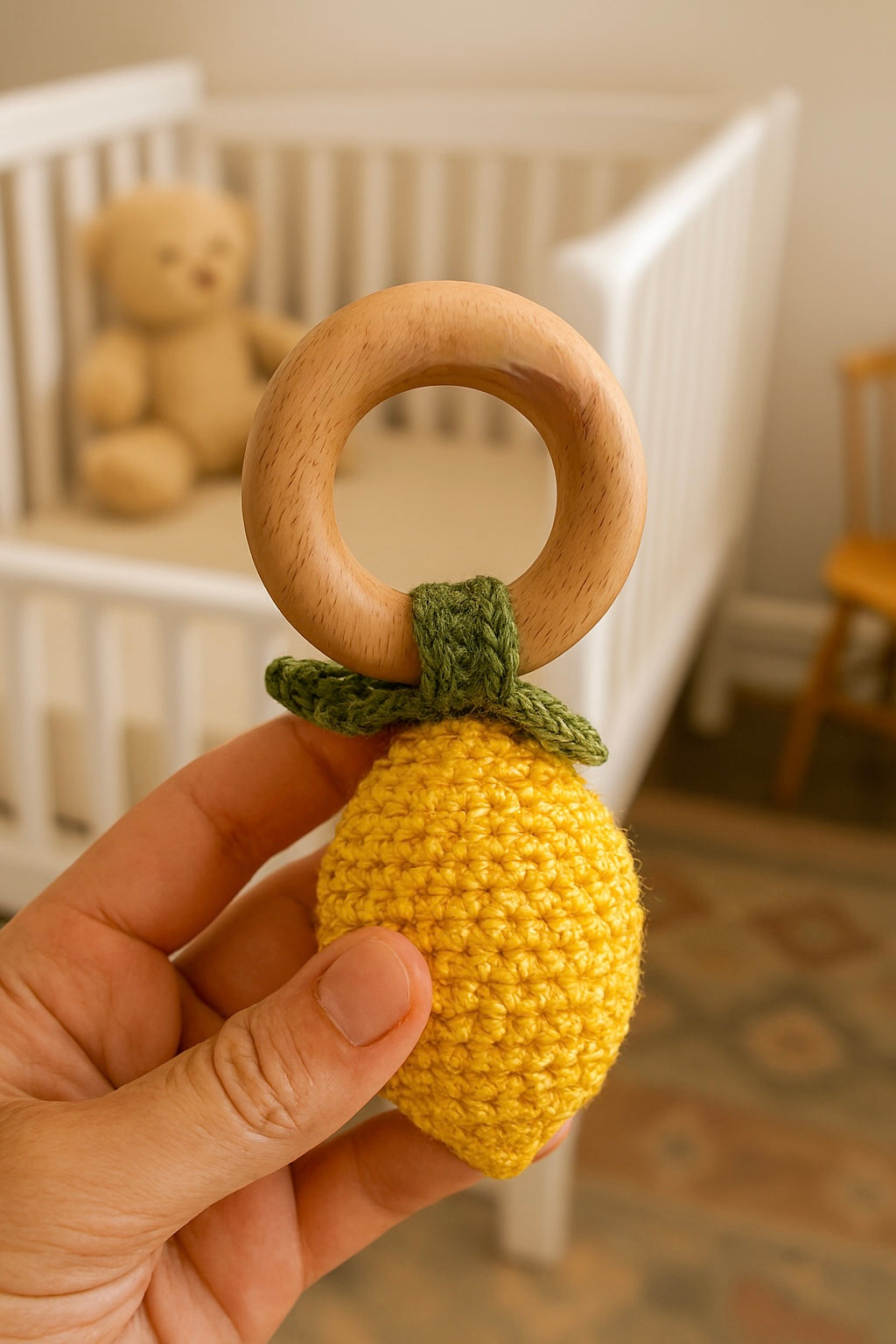 Lemon Rattle Ring Teether